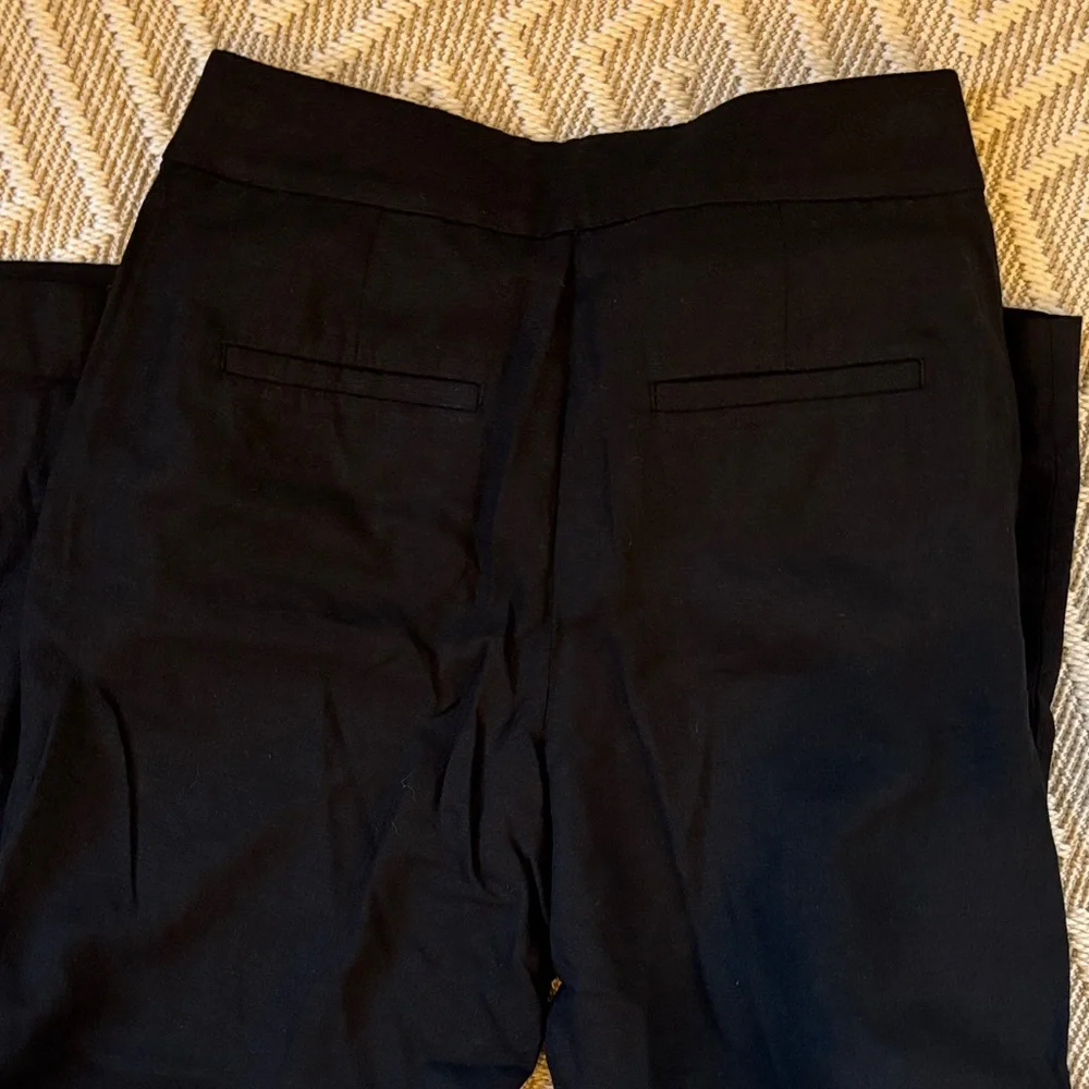 Loft Black Linen High Rise Wide Leg Cropped Pants NWT Size 2 Petite - Picture 7 of 7